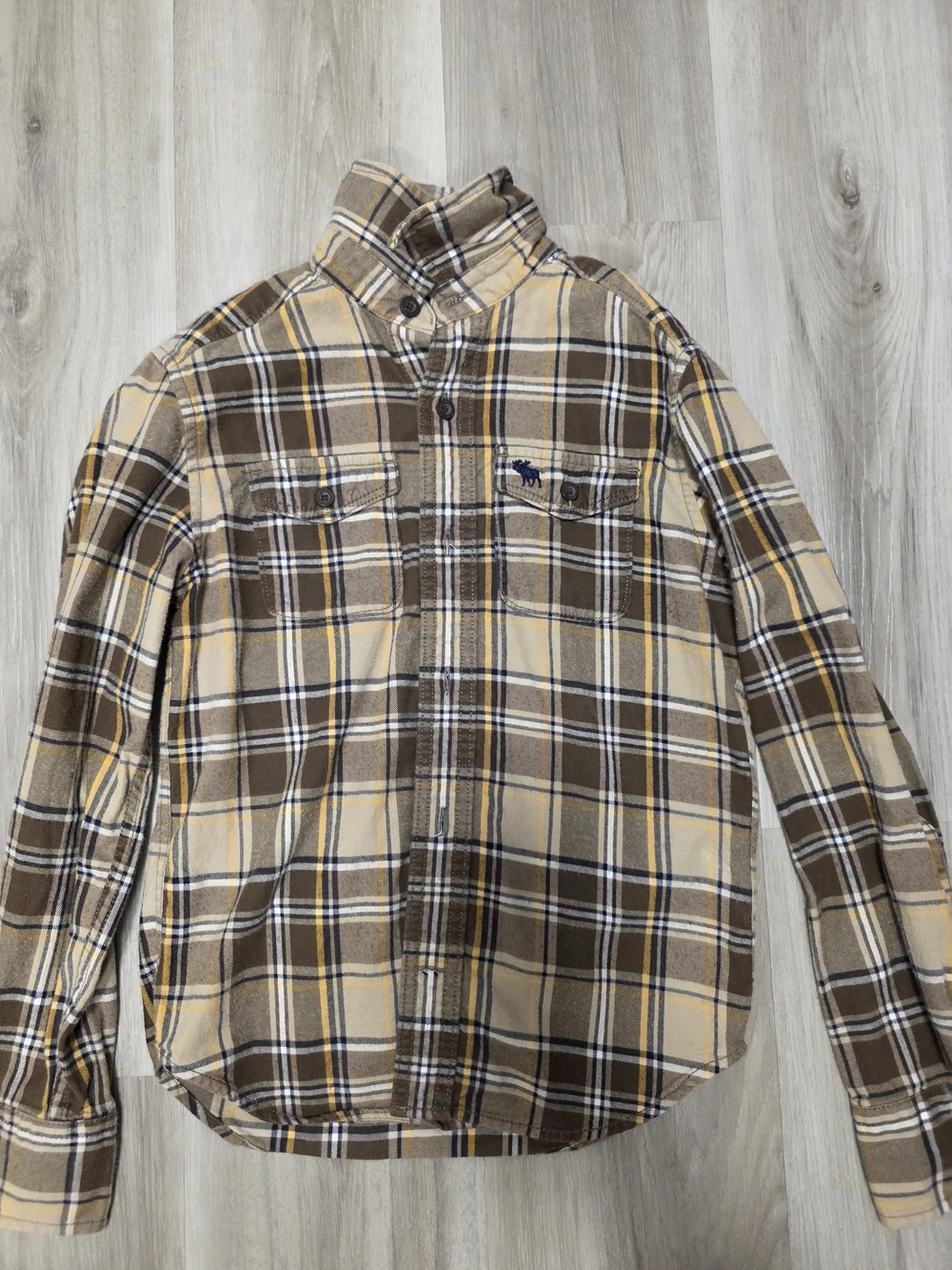 abercrombie kids Brown & Cream Plaid Button-Down Shirt